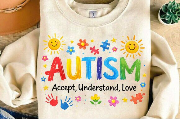 Autism Awareness PNG: Accept & Love Design