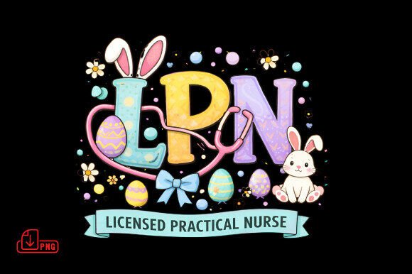 Celebrating Healthcare Heroes: The Creative Appeal of the Easter Nurse LPN PNG Bunny Design