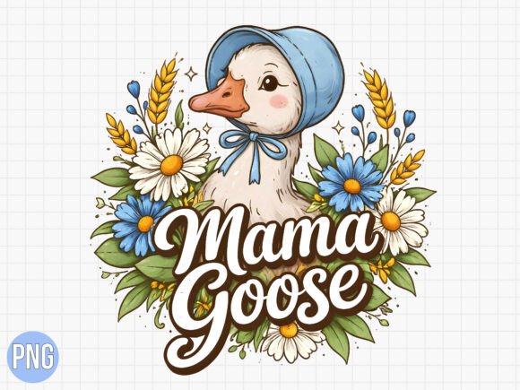 Cute Mama Goose Cottagecore Floral PNG: Elevating Your Creative Projects with Whimsical Design