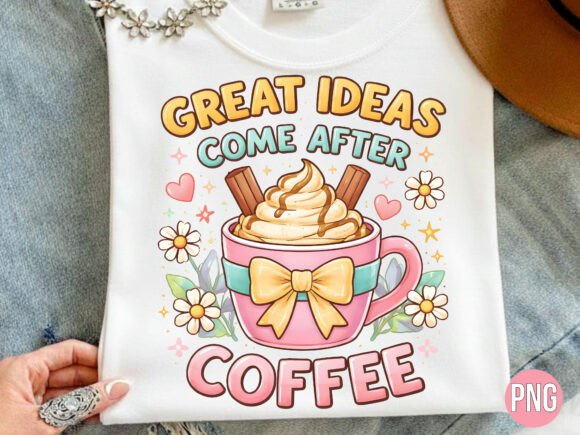 Evaluating the Great Ideas Come After Coffee Lover PNG for Creative and Commercial Projects