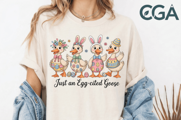 Evaluating the Just an Eggcited Goose PNG for Spring Sublimation Projects
