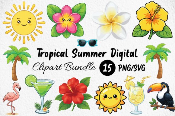 Evaluating Tropical Summer Clipart PNG SVG for Creative Projects