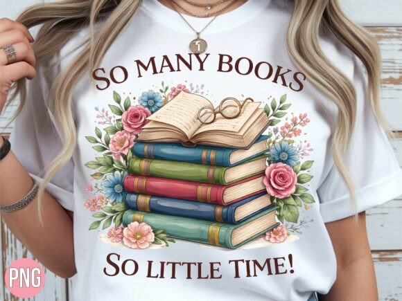 Floral Book Stack: So Little Time PNG
