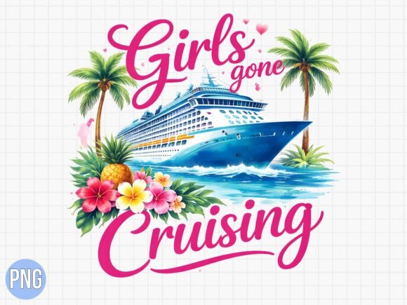 Girls Gone Cruising Summer Vacation PNG