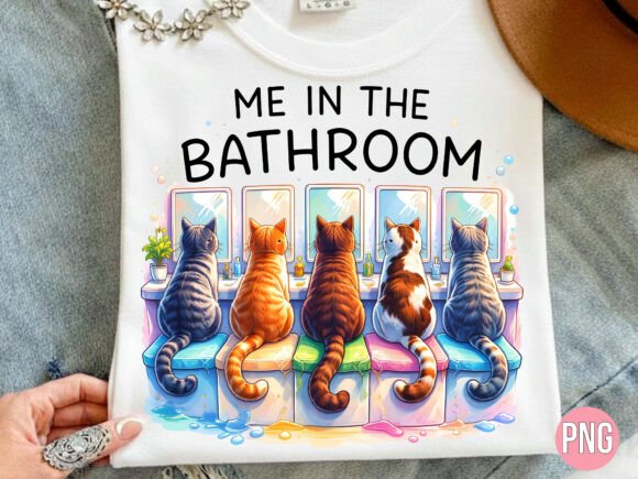 Strategic Use of Me in the Bathroom Funny Cats PNG for Brand Differentiation