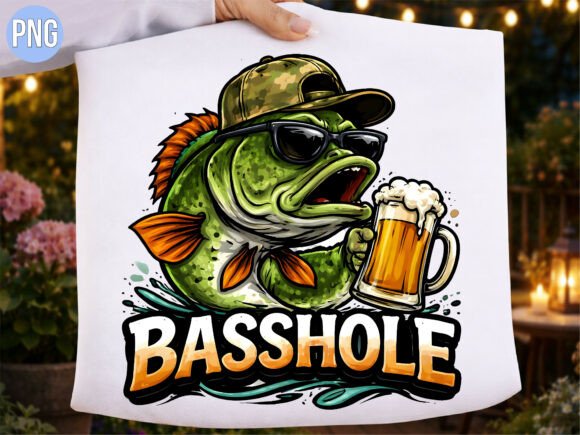 Unlocking Creative Potential with the Basshole Funny Fishing Bass Beer PNG Design