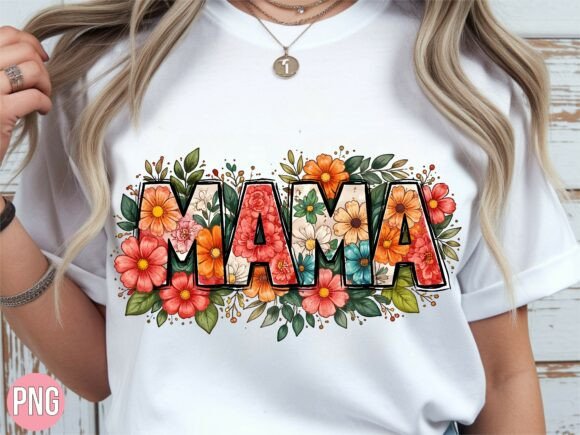 Wildflower Floral Mama Lettering PNG